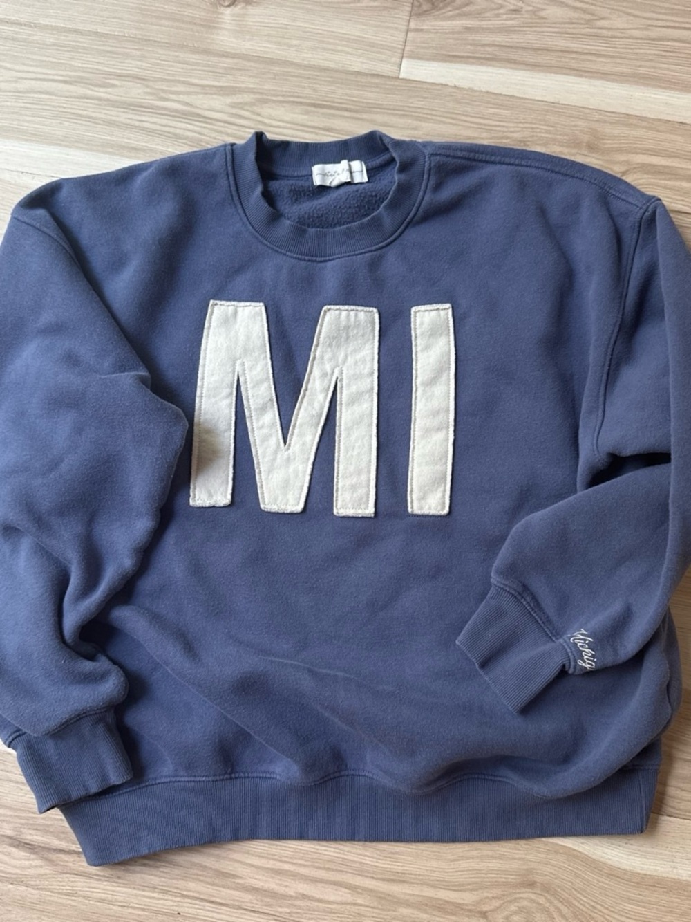 State of Mind Navy Crewneck Sweatshirt with White 'MI' Applique
